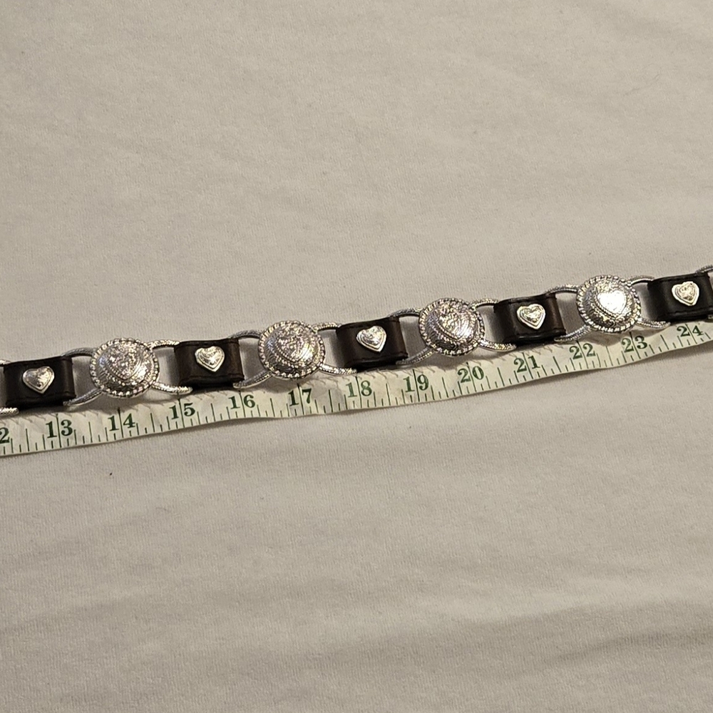 Genuine Leather Heart Concho Western Belt